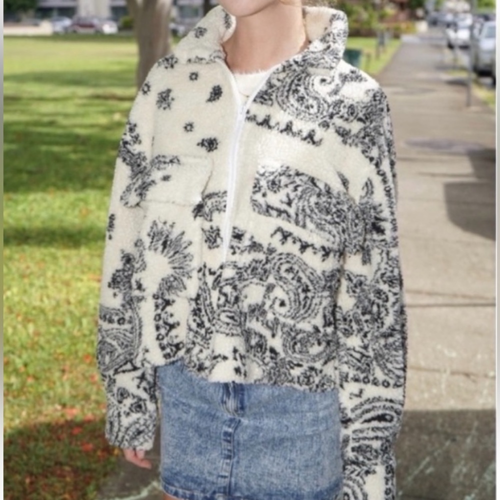 Boho Sherpa Style Fuzzy Jacket